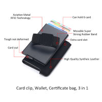 Luxury Brand Aluminum Business ID Bank Cardholder Mini PU leather RFID Blocking Wallet Men Women Credit Card Holders