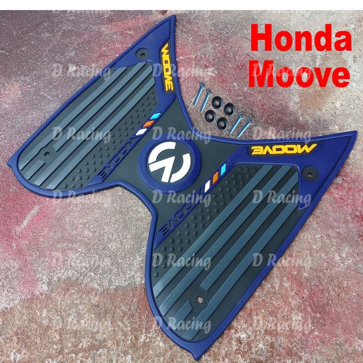 ลายกราฟฟิคสีน้ำเงิน-แผ่นพักเท้า-honda-moove-แผ่นยางเหยียบเท้า