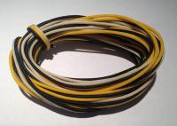 HR-30 feet (10-white / 10-black / 10-yellow) Gavitt fabric pre-dyed 7-strand push back 22-watt retro style guitar cord