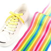 สีสันแบน shoelaces Candy shoelace Rainbow รองเท้า laces Fit เด็กผู้ใหญ่ผ้าใบหญิง shoelaces รองเท้าผ้าใบ laces รองเท้า accessoirs