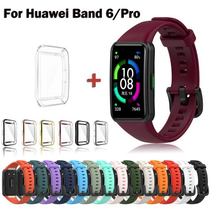 replacement-strap-for-huawei-band-6-strap-silicone-watch-strap-for-honor-band-6-huawei-band-6-pro-strap-with-protector-case