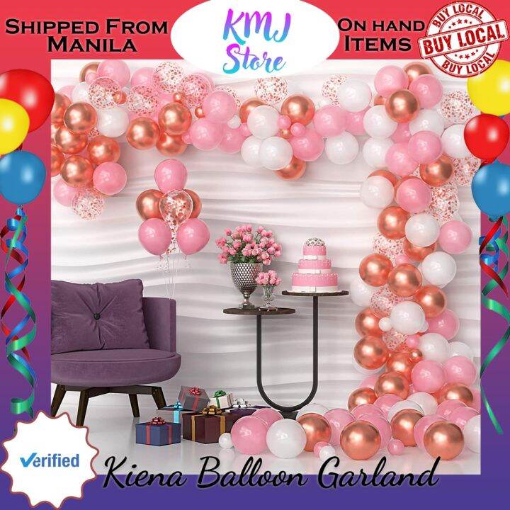 Kiena Balloon Garland Kit Pcs Assorted Rose Gold Pink Party Decoration Birthday Supplies