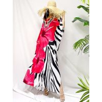 COD DSTGRTYTRUYUY New Travel Vacation Beach Long Dress Kaftan Cantik French Elegant Temperament Seaside Womens Plus Size Boho Maxi Dress