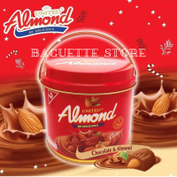 ? ยูไนเต็ดอัลมอนด์  United Almond ? ชอคโกแลตถังเหล็ก แอลม่อนเคลือบชอคโกแลต ขนมแอลม่อน แอลม่อนเคลือบชอคโกแลต 40 เม็ด/กระปุก ขนมเด็ก ขนม