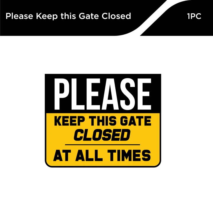 2 cartelli in alluminio con scritta in inglese Please Keep Gate Closed, 7 x 10, Keep Gate Locked, Close the Gate Sign