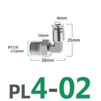 Pl ข้อต่อสแตนเลสนิวเมติกท่อ Bsp4mm-12mm 1/8 "1/4" 3/8 "1/2" ด้ายภายนอกเฟืองล้อนิวเมติกการเชื่อมต่อ