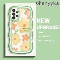 Chenyyka เคสปลอกสำหรับ Samsung กาแลคซี A04s A13 5G ลายดอกไม้ภาพวาดสีน้ำมันแฟชั่นสุดสร้างสรรค์ขอบกันกระแทกหลากสีเคสโทรศัพท์โปร่งใสกรอบแบบนิ่มทำจากซิลิโคนเคสใส