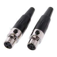 1 Pcs คุณภาพสูง Mini XLR 3 4 ขาปลั๊กตัวเมียขนาดเล็ก XLR Audio Microphone Connector สำหรับ MIC บัดกรีตรง-lihanrui