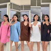 Blazer Dress✨(530฿ฟรีส่ง) ลุคใหม่สุดจึ้งพร้อมสับ!! มาคู่กัน2ชิ้น ว้าวปังมากคร่าา เบลเซอร์ทรงเดรสยาว คอเรียบ มีกระเป๋า