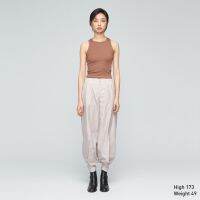 [VOUX] Water-Repellent Extremely Lightweight Slits Laced-Up Wide Pants (Female) (Hazy KhakiFilm Black)