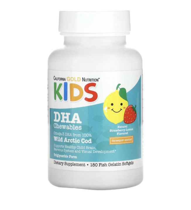 California Gold Nutrition, KIDS DHA Chewables, 100% Wild Arctic Cod ...
