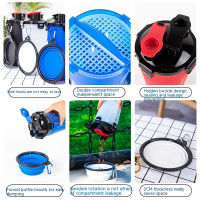 Travel Water Bottle 2 in 1 Foldable Feed Bowl Drink Cup Food Container Silicone Outdoor DoubleUsed Portable Cat Dog Feeder