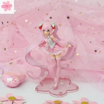 20cm Pink Cherry Hatsune Miku Figura Anime Kawaii Bonecas