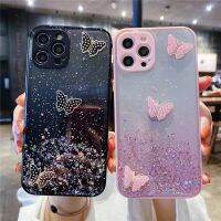 [Phone case]3D ผีเสื้อ Star Glitter สำหรับ Samsung S21 S20 FE S22หมายเหตุ20 Ultra A52 A72 A32 A51 A71 A50 A12กันกระแทกปกหลัง