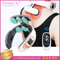 foreverlilyเครื่องนวดคอไฟฟ้า Smart TENS Pulse Warm Compress Device สําหรับอาการปวดคอหลังบรรเทาอาการปวด