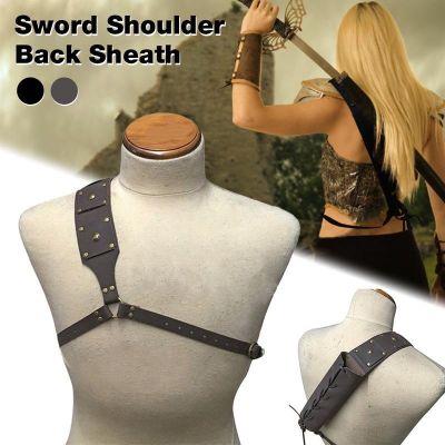 ▧ Scabbard Holster Leather Knights Scabbard Bag PU Leather Cool Scabbard Holder Frog Holder Leather Hanging Belt Scabbard Mounting