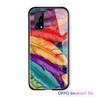 UCUCเคสมือถือ เคสโทรศัพท์ เคสRealme 7 5G Aurora Galaxy Spaceดวงดาวบนท้องฟ้าGradientกรณีกรณีกันกระแทกกระจกเทมเปอร์ฝาหลัง