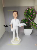 Fantasy Personalized 18cm Figures Handmade Bobblehead Custom Couple Wedding Cake Topper Doll Birthday Valentine New Year Gift