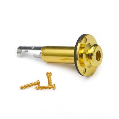 1/4" Split Style Mono Jack Brass 6.35 Output Jack Strap Lock Endpin for Equalizer of Acoustic Guitar Gold