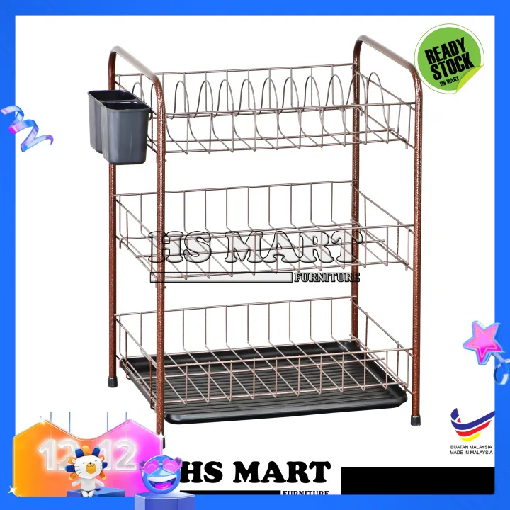 3 Layer Dish Rack HS R22 & R18 Rak Pinggan 3 Tingkat / Rak Pengering
