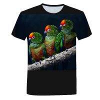 Fashion mens t-shirts With Parrot Pattern Summer 3D Casual Trend Color Print T-shirt Personality Funny Birds graphic t shirts