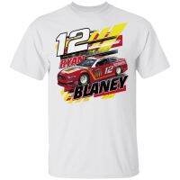 เสื้อยืดผ้าฝ้ายพิมพ์ลาย เสื้อยืดแขนสั้น พิมพ์ลายกราฟฟิค Ryan Blaney สีขาว สําหรับผู้ชาย ไซซ์ s - 5xl  BBO2