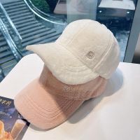 หมวกเบสบอลผู้หญิงขนกระต่ายตัวอักษรสำหรับฤดูหนาว [Hat vendor]M ผ้ากำมะหยี่หนาหมวกอบอุ่นคุณภาพสูงหมวกกอล์ฟกีฬากลางแจ้งปรับได้เกาหลี