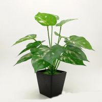 (พืช) ดอกไม้ประดิษฐ์พลาสติกใบ Monstera สีเขียวต้นปาล์มพืชปลอมของตกแต่งงานเลี้ยงในฤดูร้อนโต๊ะแต่งงานริมชายหาดบ้านห้องตกแต่ง