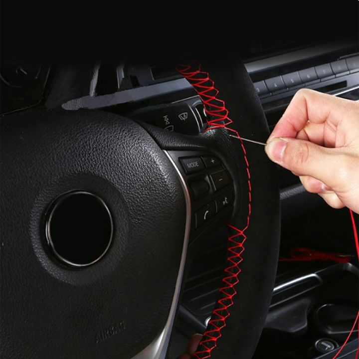 dfthrghd-fur-steering-wheel-cover-for-car-universal-38cm-braided-car-steering-wheel-protection-cover-leather-anti-slip-interior-parts