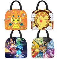 hot！【DT】■  Anime Eevee Pikachu Cartoon Student Bento Thermal Insulation Storage Handbag