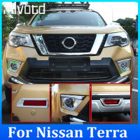 Hivotd สำหรับ Nissan TERRA 2018-2021ฝาครอบไฟตัดหมอกหน้ารถยนต์ฝาครอบไฟตัดหมอกด้านหลังฝาครอบไฟเบรกหลังพลาสติกชุบโครเมี่ยมอุปกรณ์เสริมสำหรับดัดแปลงภายนอกรถยนต์