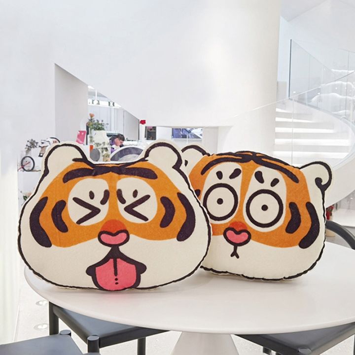 ins-hand-painted-tiger-pillow-soft-sofa-chair-backrest-cushion-cute-cartoon-stuffed-toy-plush-doll-comfortable-office-nap-pillow