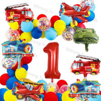 Birthday Decoration Boys Happy Birthday Balloon Cars School Bus Train Fire Truck Motorcycle Plane Balloons Transport Vehicles