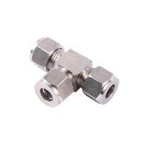 Stainless Steel 3/8"(9.52mm) Hard Tube Fitting Three Way Tee Intermediate Joint Card Sleeve Cap Bushing Meter Pipe Connector 1Pc