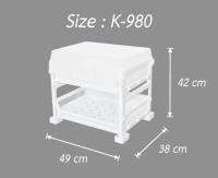 ชั้นวางจาน 2ชั้น มีฝาปิด รุ่นใหญ่ Keyway ขนาด 38 x 49 x 42 cm ​ซม KEYWAY