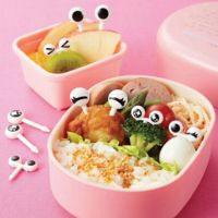 1 Set Cute Eyes Fruit Fork Plastic Fruit Pick Kids Bento Lunch Snack Cake Dessert Food Toothpick Kitchen Tableware Decor