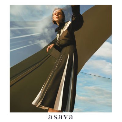[asava ss22] asava SS signature skirt กระโปรง อาซาว่า ทรงแฟลร์ ผ้าตัดต่อพลีท