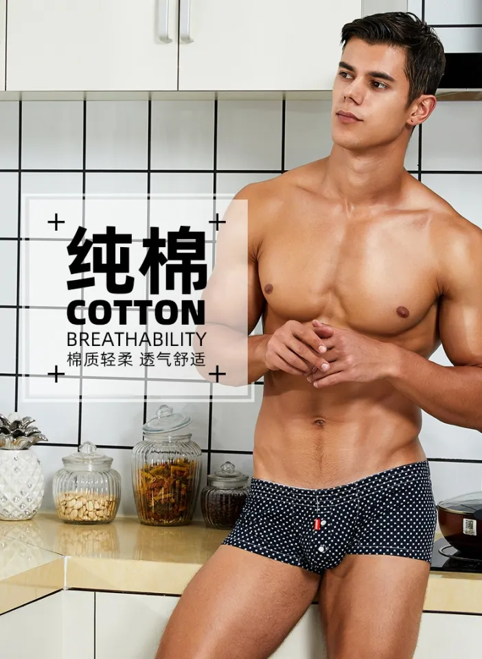 Men Underwear Boxers Shorts Summer Mutande Cotton Soft Printed Loose Short  Home Underpants Men's Sleep Bottoms