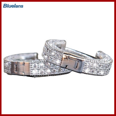 Bluelans®ผู้หญิงFull Rhinestoneลูกบาศก์แบบฝังZirconia Earต่างหูเม็ดกลมเครื่องประดับอุปกรณ์เสริม