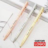 New Metal Ballpoint Pen Rose Gold Pen Custom Logo Advertising Ballpoint Pen  Lettering Engraved Name Advertising Pen Pens