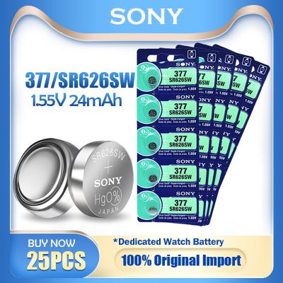 【Deal of the day】 25PCS Original 377 377A SR626SW SR626 AG4 1.55V เงินออกไซด์สำหรับของเล่นนาฬิกา MADE IN JAPAN ปุ่มเหรียญ