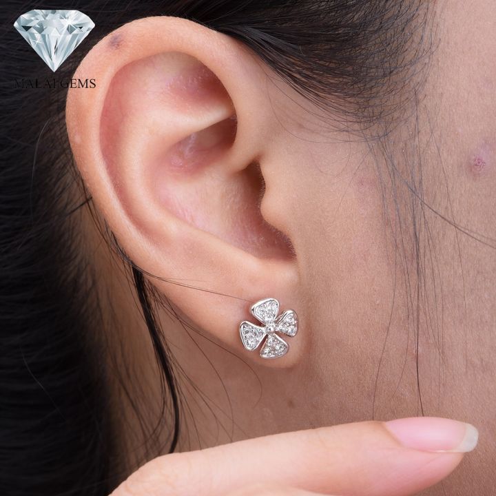 malai-gems-ต่างหูเพชร-เงินแท้-silver-925-เพชรสวิส-cz-เคลือบทองคำขาว-รุ่น-แถมกล่อง-ต่างหูcz-ต่างหูเงินแท้