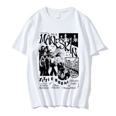 Italian Rock Band Maneskin T-shirt Music Album T Shirt Men Women Vintage Hip Hop Oversized Graphic T-shirts Harajuku Streetwear