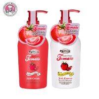 ? (แพ็คคู่) BEAUTY COTTAGE โลชั่น และ ครีมอาบน้ำมะเขือเทศ COUNTRY DELIGHT TOMATO DOUBLE LYCOPENE BODY ESSENCE &amp; BATH CREAM [ ใหม่ล่าสุด ]