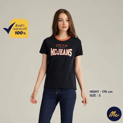 Mc Jeans เสื้อยืดแขนสั้นผู้หญิง คอกลม สีกรมท่า MTSZ910