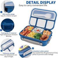 3 Pack Bento Box Lunch Box Kids, 1300ML 4 Compartment Lunch Box Containers,Leak Proof,Microwave/Dishwasher/Freezer SafeTH