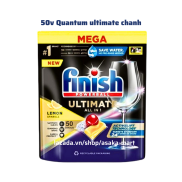 Viên rửa bát finish Quantum ultimate 50 viên chanh vệ sinh máy muối finish