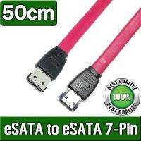 สายเชื่อมต่อ HDD ภายนอก แบบ eSATA to  eSATA (Male to Male 7-pin)  ความเร็ว 3.0Gbps  ยาว  50 เซ็นติเมตร ( 50cm ) สีแดง ( RED )