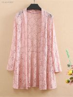 ✷℗ 2022 Women 39;s Long-Sleeved Lace Cardigan 3XL 4XL 5XL Summer Women Mid-Length Mesh Tops Sun Protection Thin Shawl Coat Female