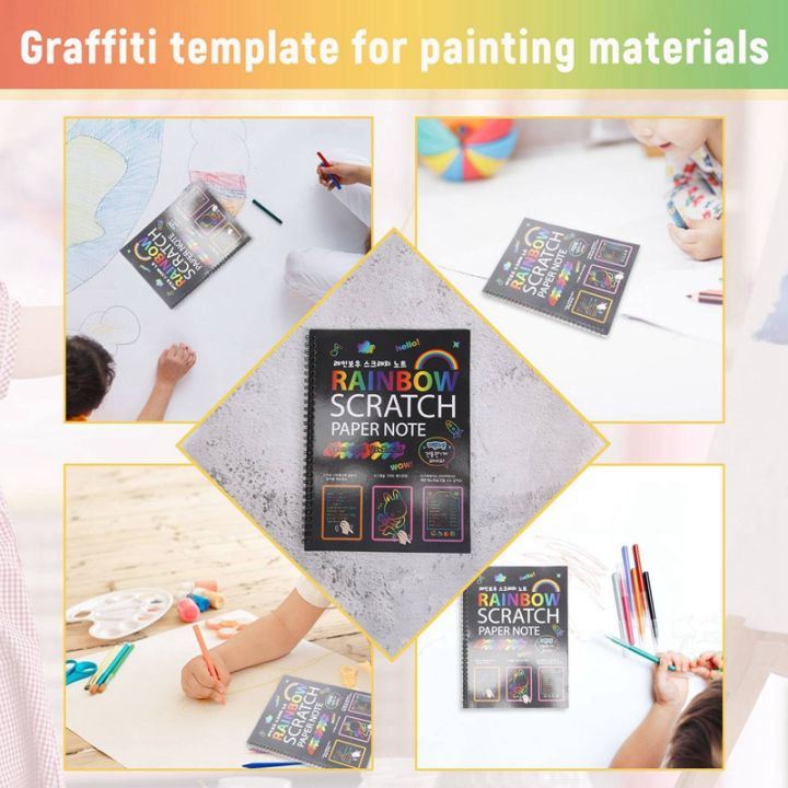 19x26cm-large-magic-color-rainbow-scratch-paper-note-book-black-diy-drawing-toys-scraping-painting-kid-doodle